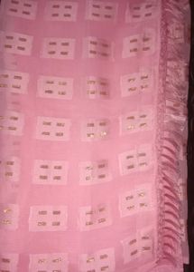 Elegant Pink Saree with Gold Accents