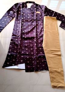 Vine Or Burgundy Colour Men's Kurta