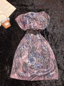 Sparkling Floral Print Dress