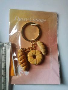 Handmade Clay Cute Bread Charm Keychain