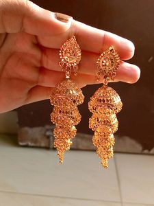 3 Layerd Golden Jhumka