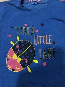 Blue T-Shirt with Ladybug Graphic
