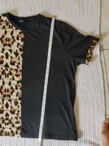 Shein Leopard Print Contrast T-Shirt