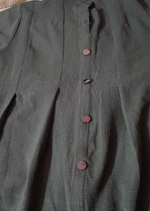 Olive Green A-Line Kurti Top With Pant Set