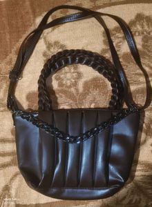 Italian-Inspired Dark Brown Pleated Leatherette Ha