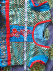 Vibrant Blue Embroidered Kurti