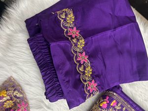Purple Embroidered Kurta Set