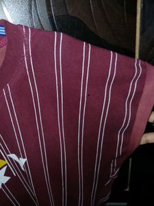 Maroon Striped "Lucky" T-Shirt