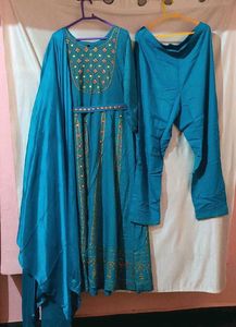 Blue Anarkali Set
