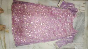 3xl Lavender Embroidered Kurta Set
