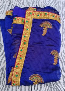 navy blue colour  beautiful saree