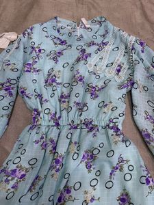 Light Blue Floral Maxi Dress