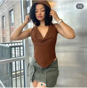 Stylish Brown One-Shoulder Top