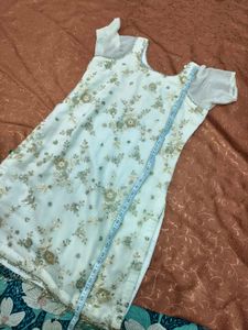 White Party Wear Sharara Suit Set with Dupatta