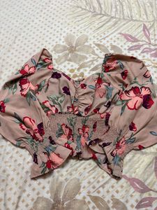 Floral Smocked Peasant Blouse