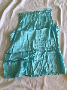 pure satin Chic Teal Sleeveless Tank Top