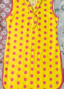 Yellow Polka Dot Kurti