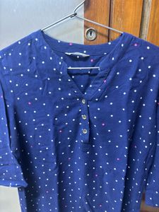 Chic Navy Polka Dot Top