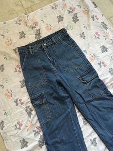 Blue Denim Cargo Jeans