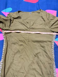 Olive Green Embroidered Kurta Set