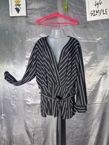 H&amp;M Striped Wrap Style Top