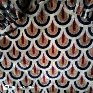 Velvet Patterned Long Sleeve Top/blouse
