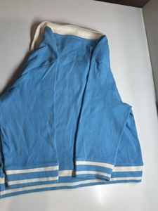 Blue Collared Sweatshirt Croptop