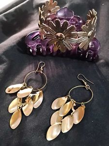 Flower Hair Clip and Earrings Set