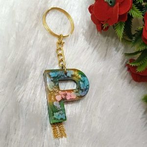 Letter S Glitter Keychain