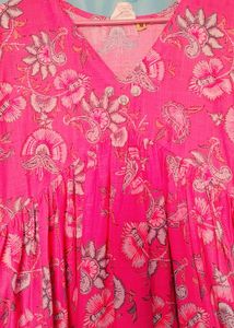 Pink Floral Print Maxi Dress