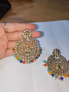 Vibrant Kundan Stud Earrings