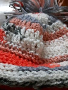 Handmade Crochet Beanie with Pom Po