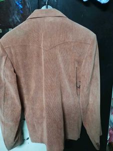 Stylish Men's Orange Corduroy Jacket