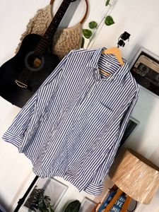 Classic Blue Striped Button-Down Shirt
