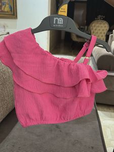 Ruffled Pink Crop Top