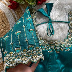 Stunning Teal Embroidered Blouse