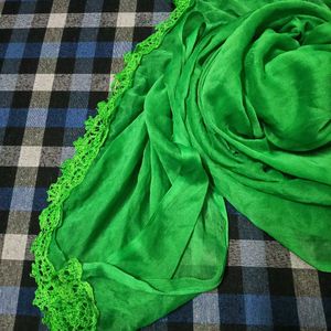 Chiffon Duppata with lace detailing