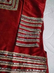 Exquisite Red Embellished Kurta