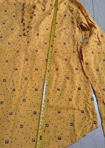 boys Yellow Printed Kurta age10-13 years