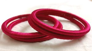 Vibrant Pink Silk Thread Bangles
