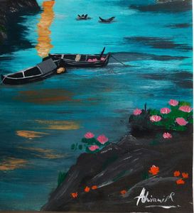 Acrylic Hand Painting On A4 Paper