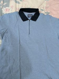 Monte Carlo Blue Zip Polo Shirt