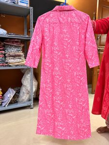 Vibrant Pink Floral Print Kurta