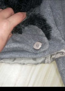 Chic Grey Bolero Jacket with Faux Fur