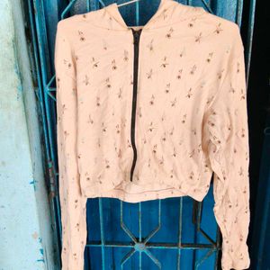 Cute Cropped Zip-Up Hoodie
