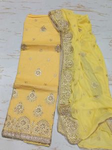 Yellow Embroidered Salwar Suit