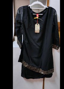 Elegant Black Kurta with Sequins