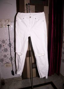 Ripped White Denim Jeans