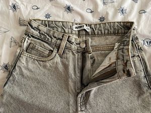 Grey Wide Leg Denim Jeans
