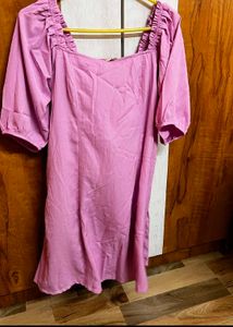 Lilac Dress Square Neck Mini